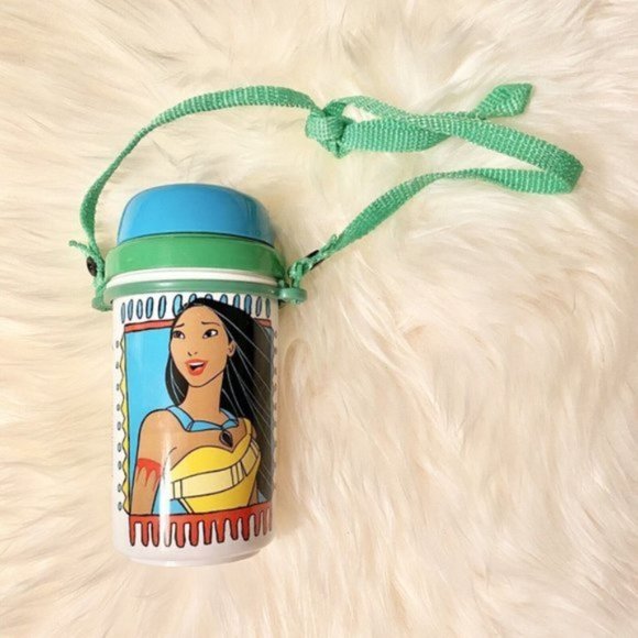 New Vintage Disney Pocahontas Meeko 90s Water Cup Bottle With Straw - Picture 1 of 6
